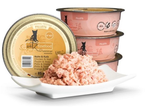 Catz Finefood Filety N.407 Kurczak/Cielęcina tacka 85g Catz Finefood Filety N.407 Kurczak/Cielęcina tacka 85g