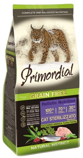 PRZECENA Primordial Cat Sterilized Turkey & Herring 400g [termin ważności: 12.09.2025]