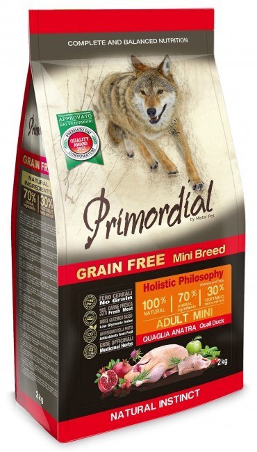 Primordial Dog Grain Free Mini Adult Quail & Duck 6kg Primordial Dog Grain Free Mini Adult Quail & Duck 6kg