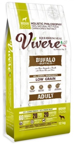 Vivere Dog Medium Adult Buffalo 12kg