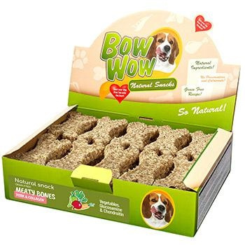 BOW WOW KOŚĆ MIĘSNA WIEPRZOWINA, KOLAGEN, WARZYWA, GLUKOZAMINA, CHONDROITYNA op. 30 szt. BOW WOW KOŚĆ MIĘSNA WIEPRZOWINA, KOLAGEN, WARZYWA, GLUKOZAMINA, CHONDROITYNA op. 30 szt.