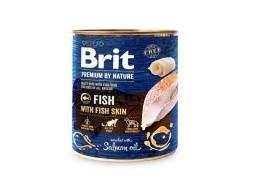 BRIT PREMIUM BY NATURE FISH FISH SKIN, SALMON OIL puszka 800g