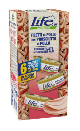 LIFE CAT MULTIBOX CHICKEN + CHICKEN HAM pusz. 6x50g