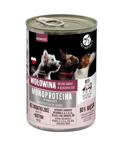 PET REPUBLIC MONOPROTEIN WOŁOWINA puszka 400g PET REPUBLIC MONOPROTEIN WOŁOWINA puszka 400g