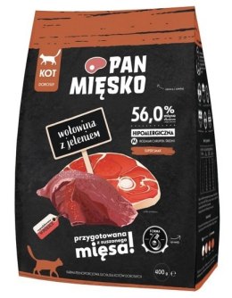 Pan Mięsko Karma sucha dla kota - wołowina i jeleń chrupki M 400g