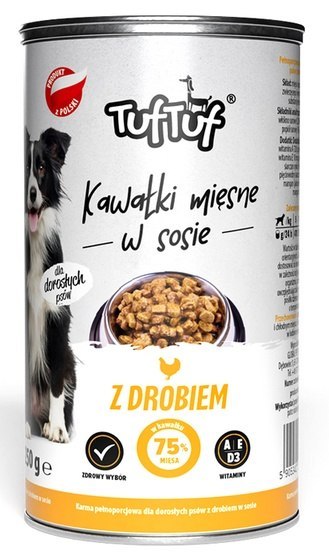 TUF TUF Kawałki mięsne z drobiem dla psa puszka 415g TUF TUF Kawałki mięsne z drobiem dla psa puszka 415g