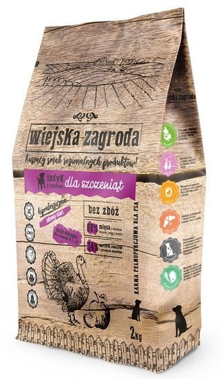 Wiejska Zagroda Indyk z jabłkiem Puppy 2kg Wiejska Zagroda Indyk z jabłkiem Puppy 2kg