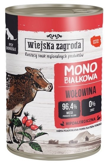 Wiejska Zagroda Monobiałkowa Wołowina puszka 400g