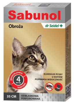 Sabunol Obroża przeciw pchłom dla kota odblaskowa 35cm