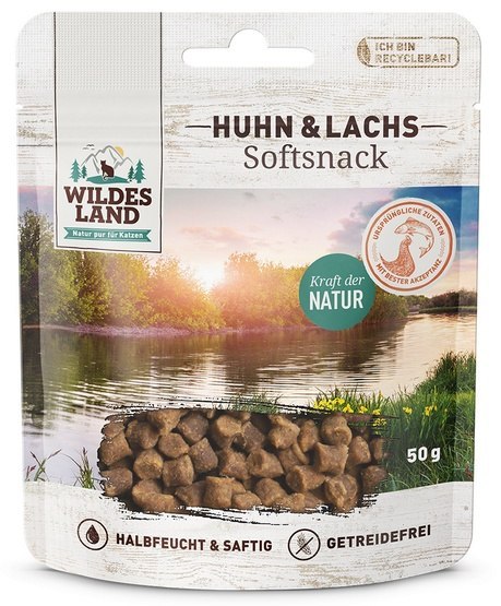 Wildes Land Cat Softsnack Huhn & Lachs 50g