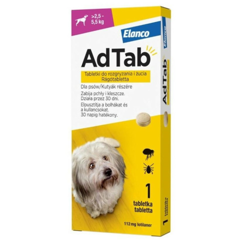 ADTAB DLA PSA 2.5-5.5kg TABLETKI NA KLESZCZE I PCHŁY - 1 szt