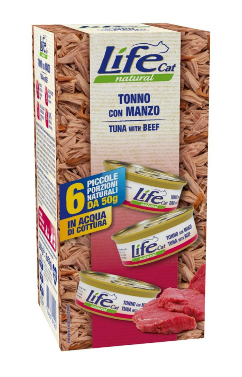 LIFE CAT MULTIBOX TUNA+BEEF PUSZKI 6 X 50g