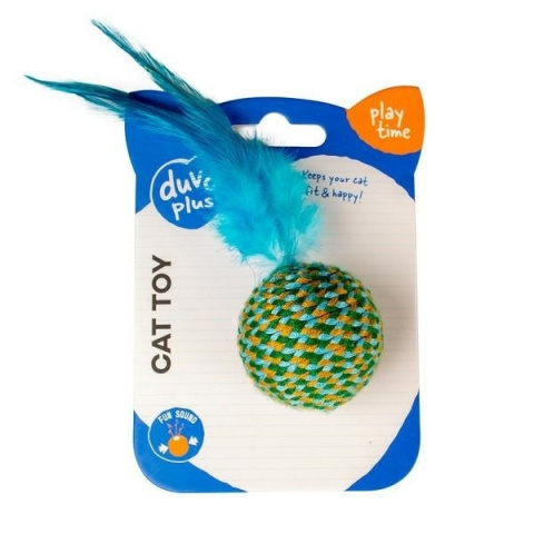 DUVO+ZABAWKA KOT PIŁECZKA ZE SZNURKA Z PIÓRKAMI 18 x 4,5 x 4,5cm DUVO+ZABAWKA KOT PIŁECZKA ZE SZNURKA Z PIÓRKAMI 18 x 4,5 x 4,5cm