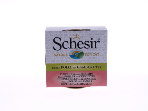SCHESIR KOT KURA KREWETKI W ROSOLE puszka 70g SCHESIR KOT KURA KREWETKI W ROSOLE puszka 70g
