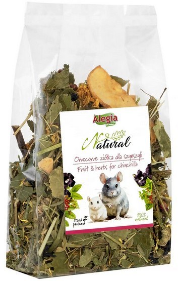 Alegia Natural Owocowe ziółka dla szynszyli 130g Alegia Natural Owocowe ziółka dla szynszyli 130g
