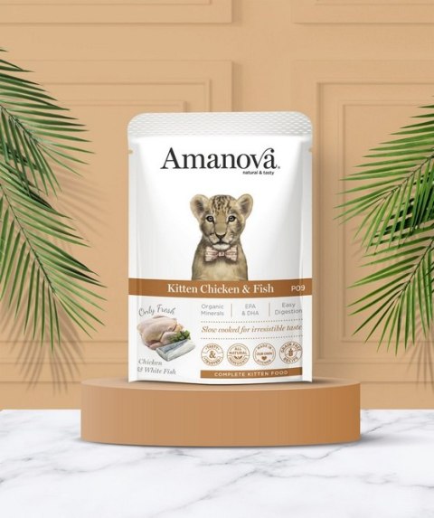 Amanova Cat Kitten Chicken & Fish - kurczak i biała ryba saszetka 85g [P09]