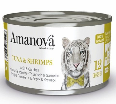 Amanova Cat Tuna & Shrimps - tuńczyk i krewetki w bulionie puszka 70g [12]