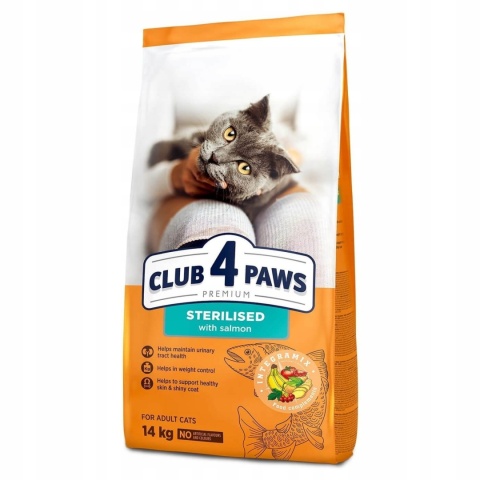 CLUB4Ł KOT STERILISED ŁOSOŚ 14 kg CLUB4Ł KOT STERILISED ŁOSOŚ 14 kg