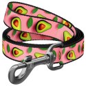Collar WauDog Nylon Smycz nylonowa M 20mm/200cm, wzór AWOKADO NA RÓŻU