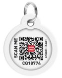 Collar WauDog Smart ID Zawieszka z QR-paszportem okrągła 3cm banany na różu