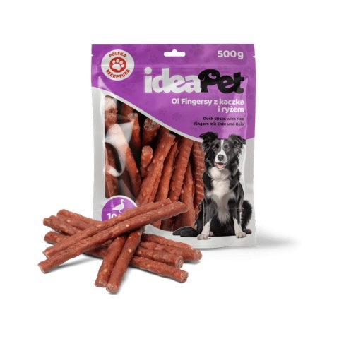 IDEAPET FINGERSY Z KACZKĄ I RYŻEM 500g