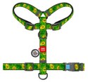 Collar WauDog Nylon Szelki nylonowe anatomiczne w kształcie litery H, z QR-paszportem, plastikowy fastex, wzór AWOKADO, rozmiar 