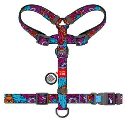 Collar WauDog Nylon Szelki nylonowe anatomiczne w kształcie litery H, z QR-paszportem, plastikowy fastex, wzór LATO, rozmiar S 1