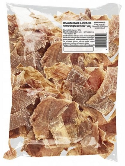 Dolina Noteci Premium Treats Żołądki wieprzowe dla psa i kota 500g