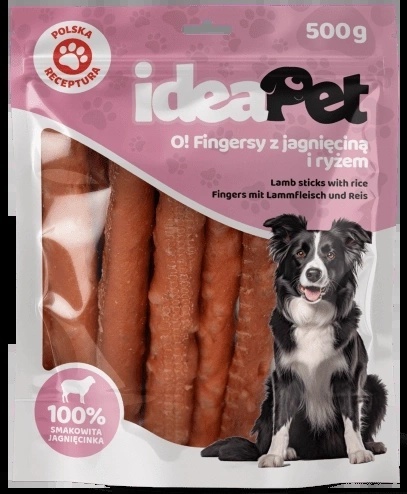 Ideapet Przysmak dla Psa Fingersy Jagnięcina Ryż 500g