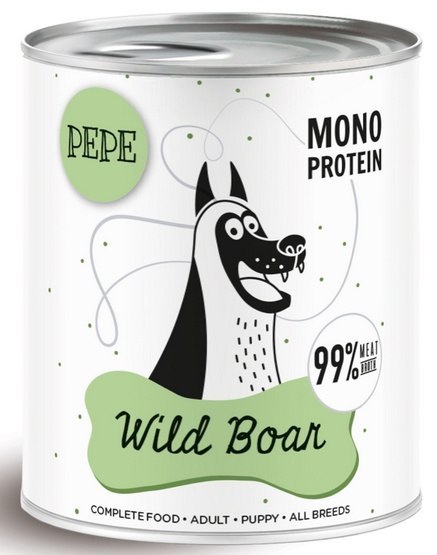 Paka Zwierzaka PEPE Wild Boar (dzik) puszka 800g