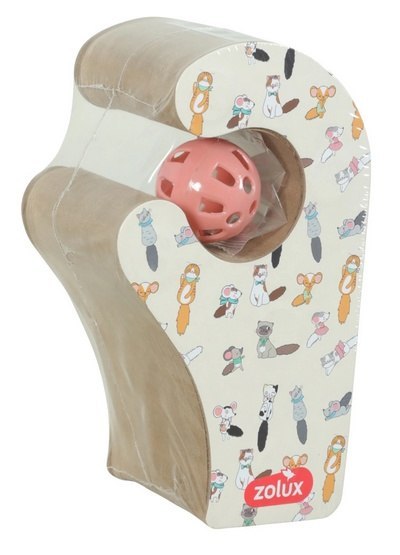 Zolux Chatouille Drapka tekturowa składana łapka z piłką i kocimiętką