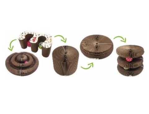 Zolux Chatouille Drapka tekturowa składana podwójna z piłkami i kocimiętką