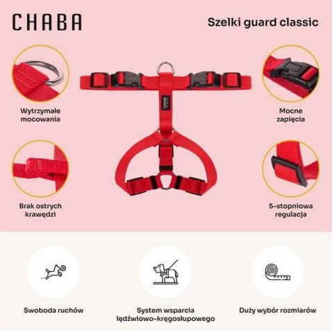 CHABA Szelki Guard S 1,6cm czerwone