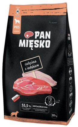 Pan Mięsko Karma sucha dla psa - cielęcina i indyk chrupki M 9kg