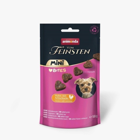 ANIMONDA MINI BITES KURCZAK Z KARCZOCHAMI PIES przysmak 50g