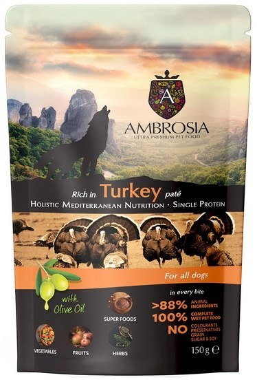 Ambrosia Dog Mediterranean Turkey saszetka 150g