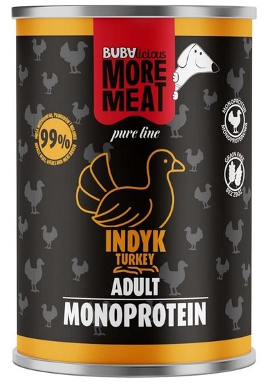 BUBAlicious Pies More Meat Mono indyk puszka 400g