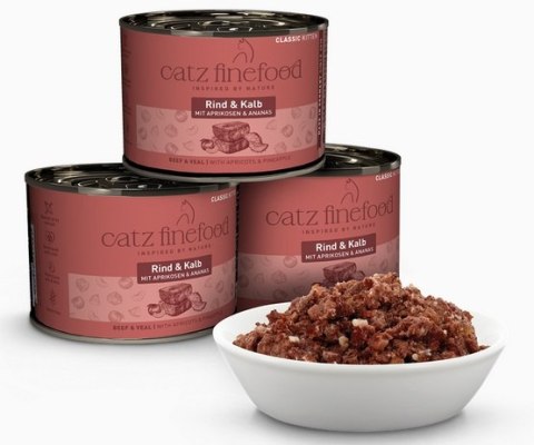 Catz Finefood Classic Kitten Wołowina i cielęcina (Kitten N.07) puszka 200g