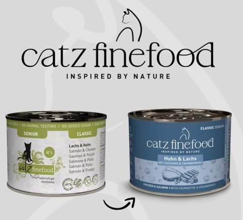 Catz Finefood Classic Senior Kurczak i łosoś (Senior N.05) puszka 200g