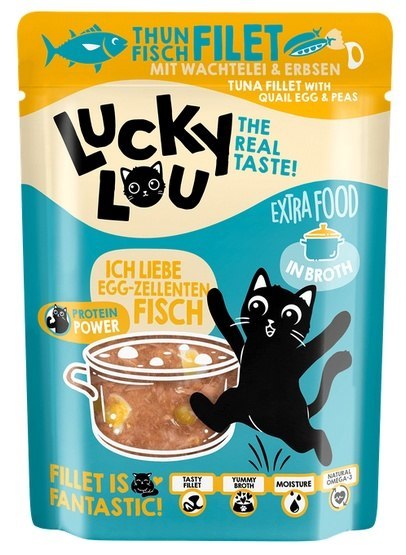 Lucky Lou Extrafood Tuńczyk i jajko przepiórcze w bulionie saszetka 70g