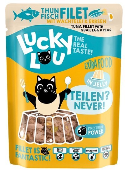 Lucky Lou Extrafood Tuńczyk i jajko przepiórcze w galaretce saszetka 70g