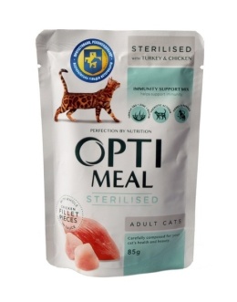 OPTIMEAL STERILISED INDYK KURA saszetka 85g