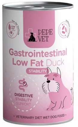 Paka Zwierzaka PEPE VET Gastrointestinal Low Fat Duck puszka 400g