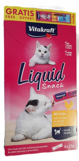 VITAKRAFT KOT 6x15g LIQUID-SNACK KURA + cat stick gratis